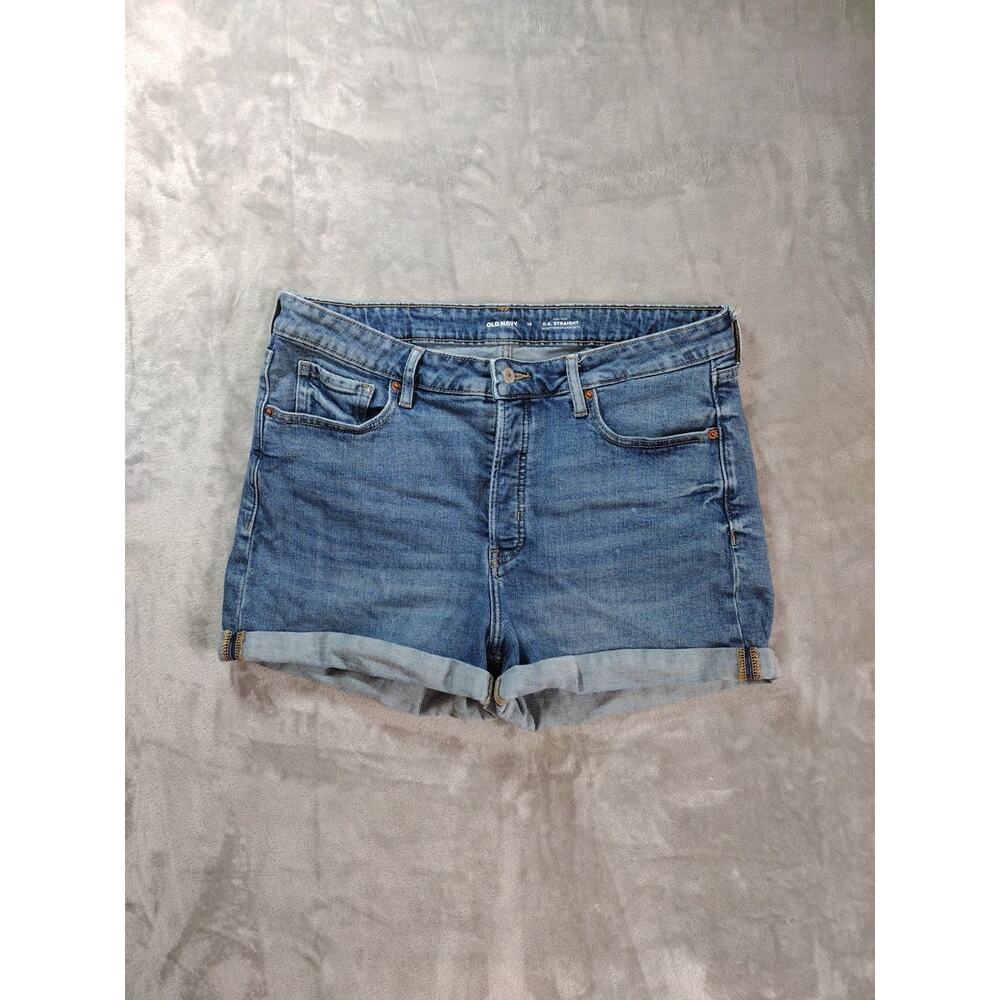 Old Navy Jean Shorts Womens 16 OG Straight High-Rise Button Fly Preppy Casual